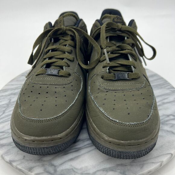 Nike Mens 11 Air Force One Dark Loden Black Low Sneaker Athletic Shoe 488298-312 - Picture 3 of 11